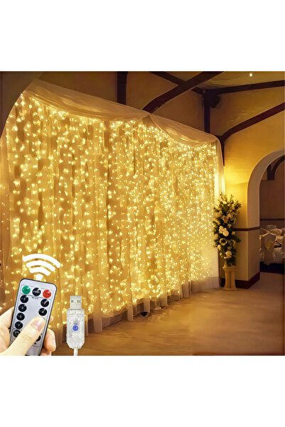 Choice ستارة إضاءة دافئة USB بطول 3 أمتار وعرض 3 أمتار، مزودة بـ 300 مصباح LE...