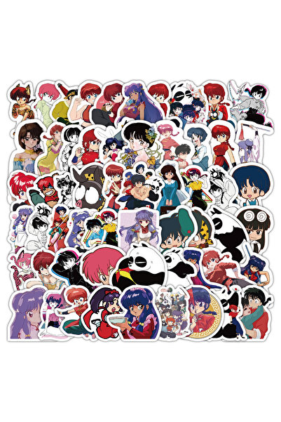 Choice مجموعة ملصقات أنمي رانما ½ متعددة الألوان (60 قطعة) - ملصقات تيندو وأكاني الكرتونية - يمكنك استخدامها بنفسك لتزيين هاتفك أو حاسوبك المحمول أو حقيبتك