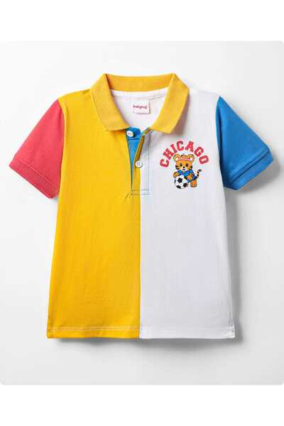 Babyhug 100% Cotton Polo Shirt with Sports Theme Print - Multicolor