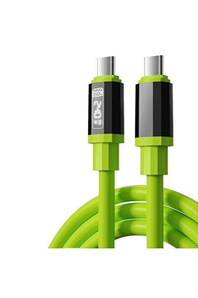 Choice كابل شحن سريع أخضر بقوة 240 واط وطول 1.5 متر من نوع USB-C إلى نوع USB-...
