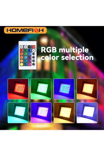 Choice4 10W RGB HOMEFISH RGB Flood Light 100W 50W 30W 20W 10W Reflector IP66 ...