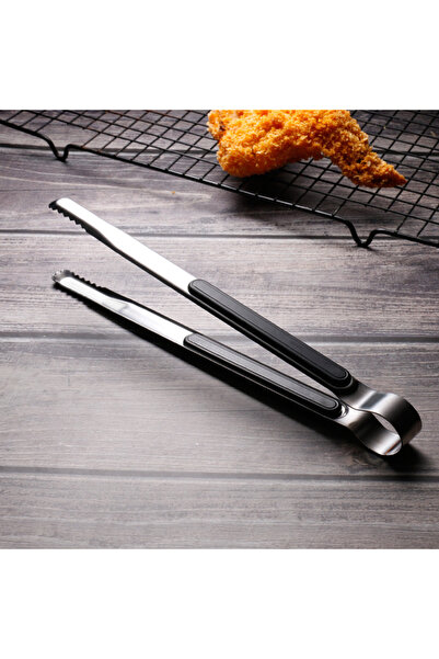 choice2 ملقط شواء من الفولاذ المقاوم للصدأ الأسود، أدوات طهي الطعام، مشبك للق...