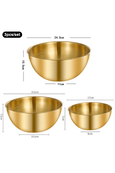 Choice B ★★3 قطع/مجموعة وعاء سلطة كوري من الفولاذ المقاوم للصدأ وعاء نودلز با...