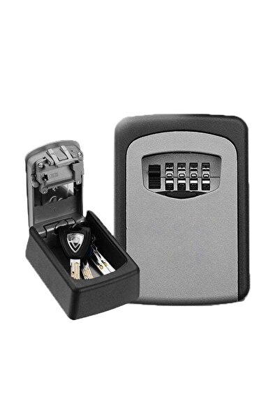 Generic 4-Piece Wall Mounted Storage Lock Box Grey/Black