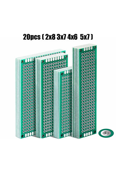 Choice 20 قطعة من لوحات الدوائر المطبوعة (PCB) النموذجية، لوحة دوائر خضراء مت...