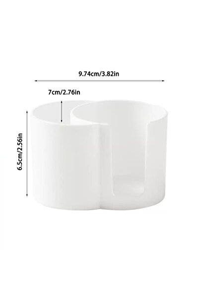 Choice WHITE Q-Tip Holder Dispenser, 2-Section Bathroom Canister - Q-Tips, Cotton Pad & Ball Holder, Dustpr
