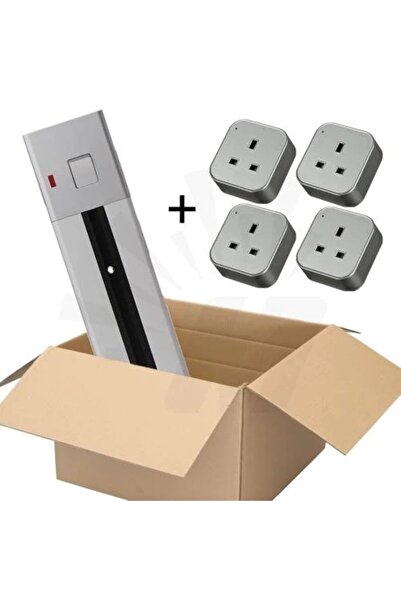 PARL 60cm gray extension cord with four gray plugs