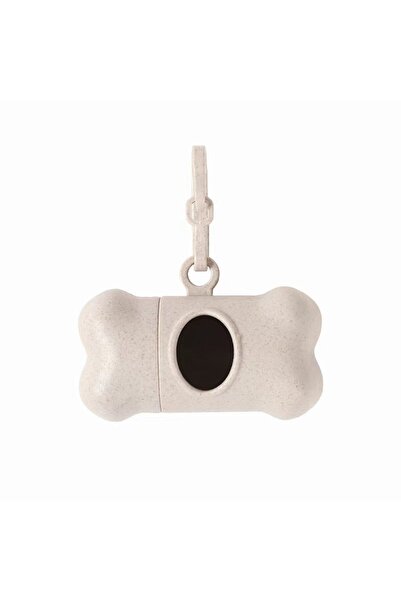 Choice4 موزع أكياس قمامة محمول أبيض اللون على شكل عظمة للحيوانات الأليفة، مزود بمشبك سحب، ضروري للحيوانات الأليفة في الهواء الطلق، P