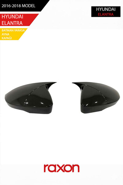 Raxon HYUNDAI ELANTRA 2016-2018 Batman & Yarasa Ayna Kapağı – Parlak Piano Bl...