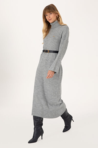 U.S. Polo Assn. Women's Gray Melange Knitwear Dress 50314645-Vr086