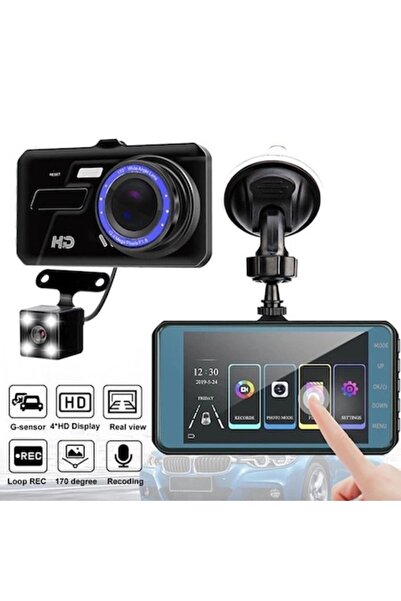 OEM Car DVR camera with 4" touch screen, aluminum, Super HD, 170°, rear camera, 3MP, 300mAh, black