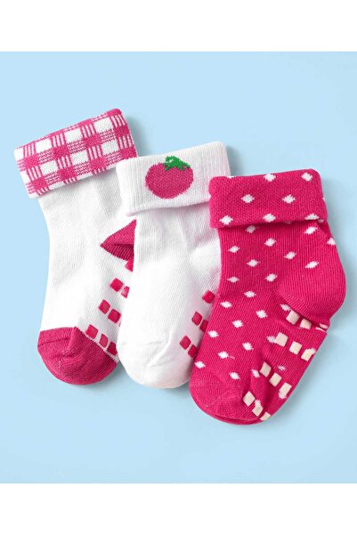 Cute Walk by Babyhug جوارب محبوكة بطول الكاحل مانعة للانزلاق بتصميم استوائي، ...