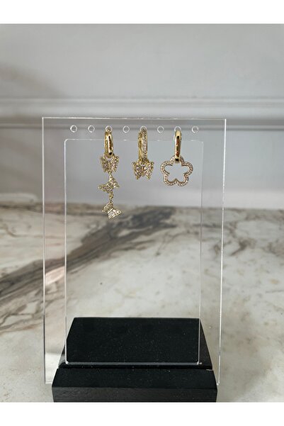 XUPING JEWELRY Vİp 14k Üçlü Kelebek Sallantılı Küpe