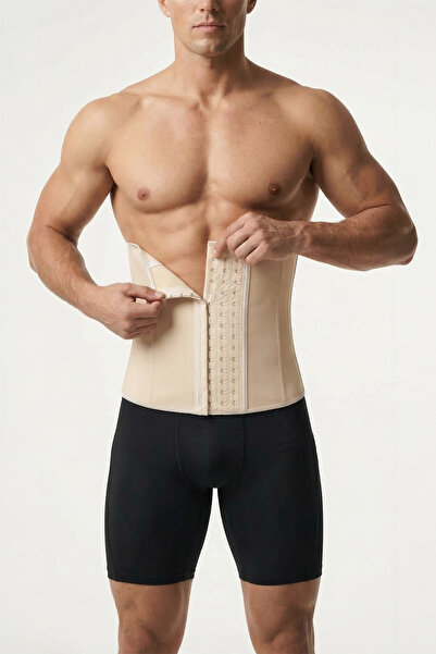 MİSTİRİK Tvigoso Model Corset Back and Waist 4 Stage (STAGE) Corset Sports Latex Skin Color88