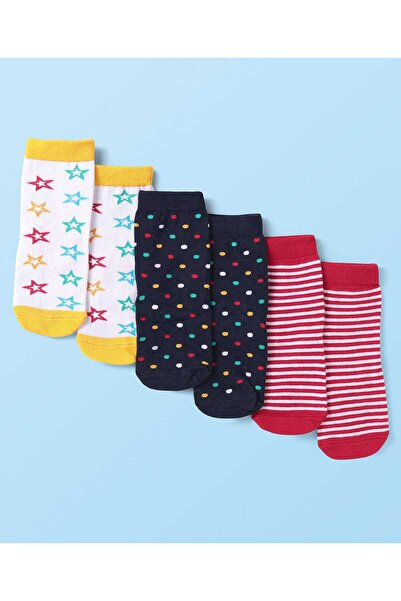Cute Walk by Babyhug Knit Ankle Length Socks Stripes &Star Design (Pack of 3)...
