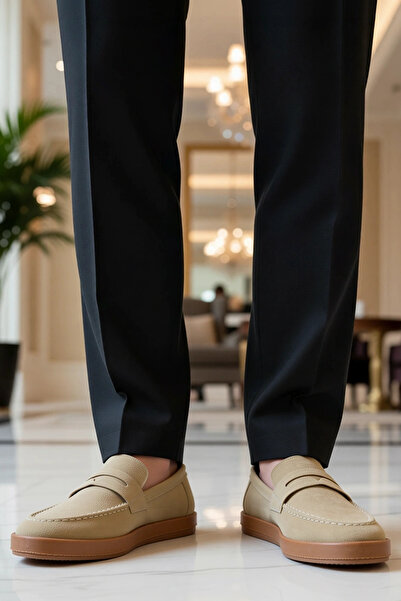 BENERLY Erkek Bağcıksız Düz Taban Süet Loafer Ayakkabı Fonksiyonel Dayanıklı ...