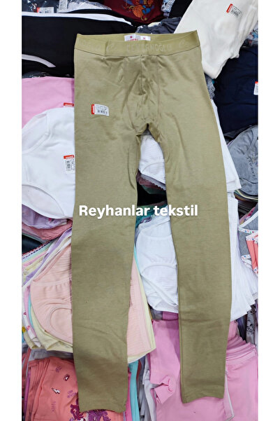 Ceylanoğlu Erkek Kışlık Termal Sıcak Tutan Soğuktan Koruyan Havlu Bel Lastik Uzun Don Alt İçlik Askeri Yeşil