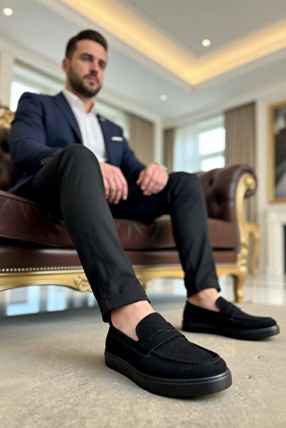 BENERLY Pantofi sport din piele pentru bărbați, fără șireturi, cu vârf rotund...