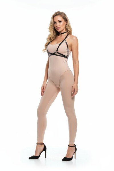 Angels Passion حزام رياضي أسود للنساء مع فتحات