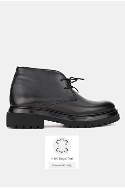 TUNAELLİ ERKEK SİYAH HAKİKİ DOĞAL DERİ 39-45-46 NUMARA BAĞCIKLI BOT