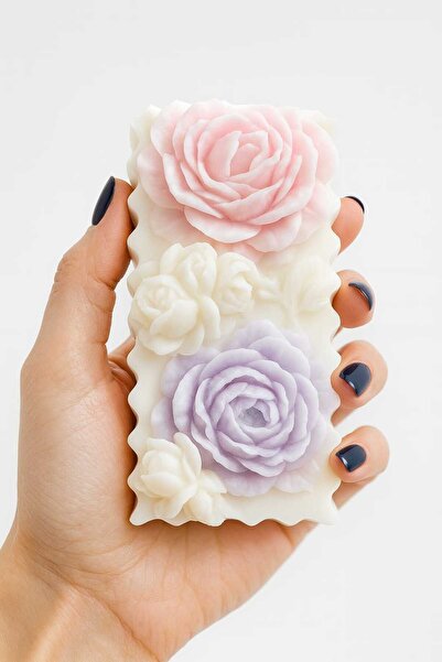 SOO SOAP Flower-Detail Soap Sliced Handmade Gift Decorative
