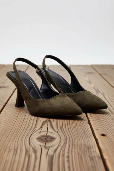 BENERLY Women's Pointed Toe Open Back Thin Heeled Shoes %100 Polyurethane Fun...