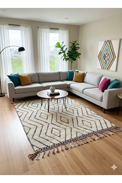 Berberii Aïn Amane - Covor marocan reversibil din lână, lucrat manual - 260x160cm