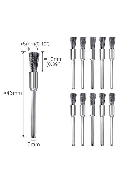 Choice1 مجموعة فرشاة عجلات من الأسلاك الفولاذية CMCP من 10 قطع بساق 3.0 مم لأ...