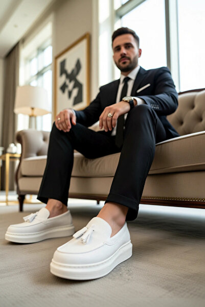 BENERLY Men's Round Toe Laceless Tasseled Sneakers %100 Linen Functional Dura...