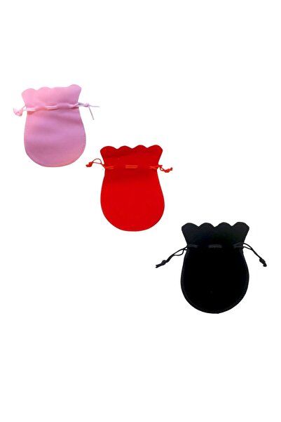 OEM Set 3 saculeti catifea,multicolor,120x85 mm,pentru cadouri,bijuterii,deco...