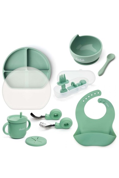 Dodoli Set complet pentru înțărcare și hrănire bebeluși – 10 piese – Cyan