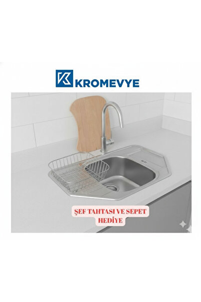 Kromevye EX-324 PASLANMAZ ÇELİK MUTFAK EVYESİ 49X78