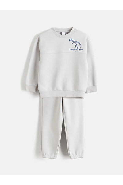 LC Waikiki Lcw Kids Dinosaur Printed Boys' Sweatshirt and Sweatpants Kids Tra...