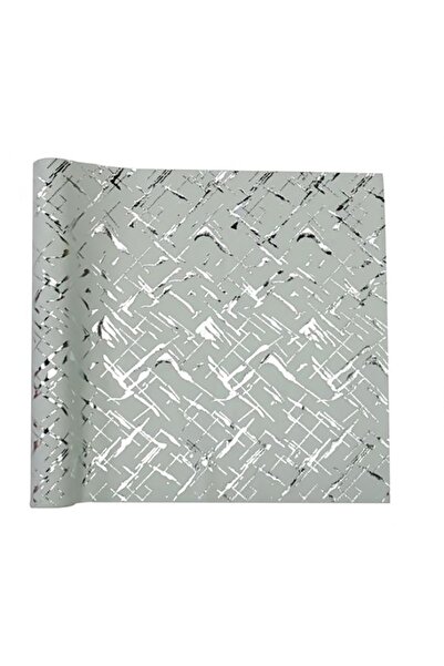 SONORH Panglică decorativă din catifea argintie cu inserții, 48 cm lățime x 2...