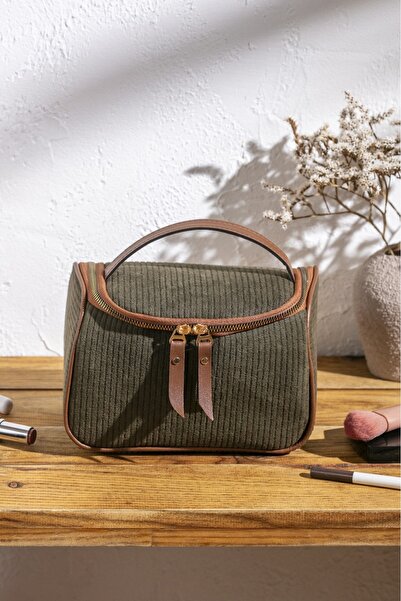 Eq deco Kadife Makyaj Çantası - Kozmetik / Bakım Çantası - Kolay Taşınabilir Seyahat Organizer Çanta