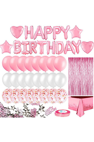 Generic مجموعة قوس بالونات باللونين الوردي والأبيض مع لافتة من رقائق الألومني...