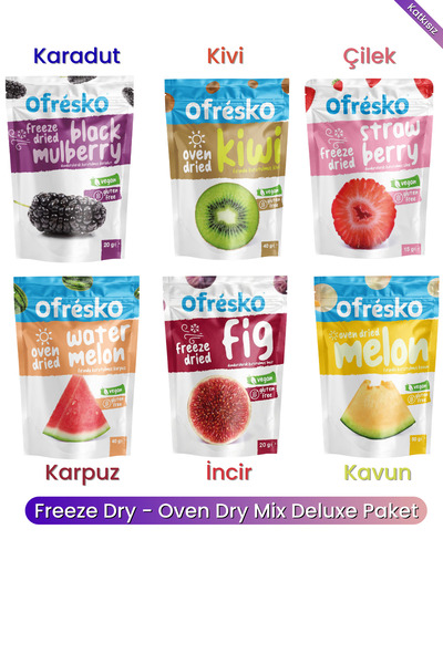 Ofrésko Kuru Meyve Cipsi 6'lı Deluxe Paket - Dondurularak Kurutulmuş ve Fırın...