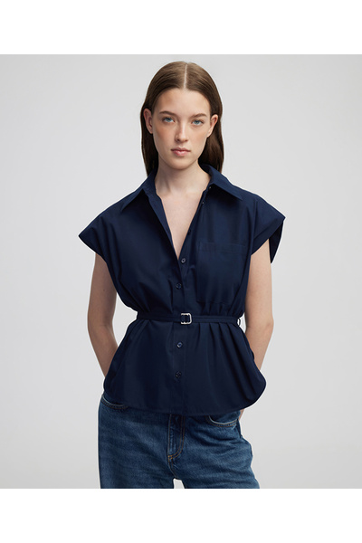 İpekyol Metal tokalı poplin gömlek