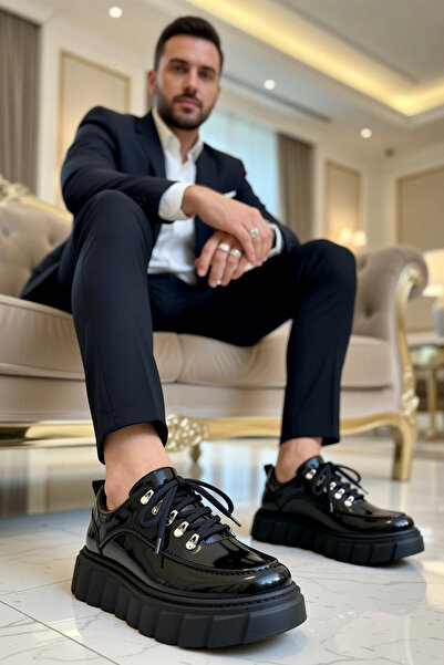 BENERLY Ανδρικό δερμάτινο sneaker με κορδόνια και στρογγυλή μύτη, κανονική εφ...