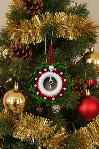 Uretti - زينة عيد الميلاد المحبوكة يدويًا من سيبيل 2453 2680 بتصميم إكليل