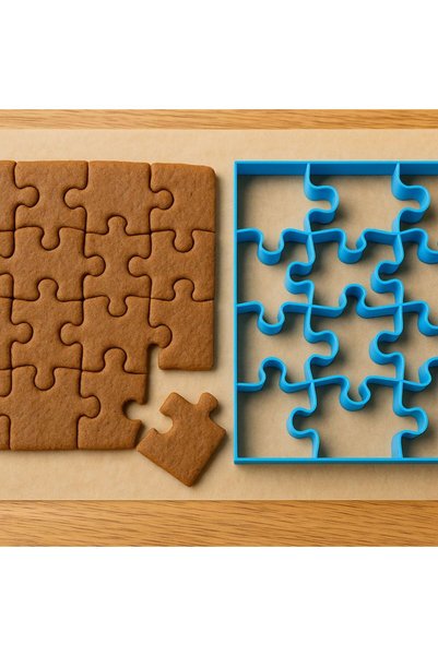 Three Dittle Birds Puzzle Jigsaw Cookie Mold Dough Cutter