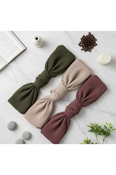 İHRA مجموعة أوشحة ميو كاز المكونة من 3 قطع - حزمة أوشحة بدون حاجة للكي