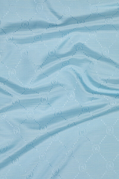 Vakko Pamuk İpek Şal Bordürlü Kot Mavi