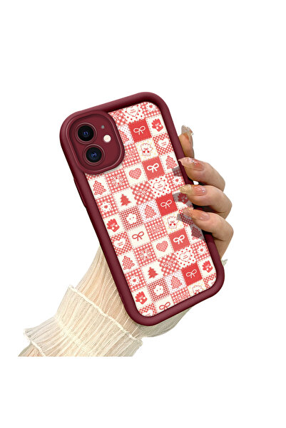 ucuc حافظة مضادة للسقوط من السيليكون باللون العنابي المتوافق مع هاتف iPhone 12