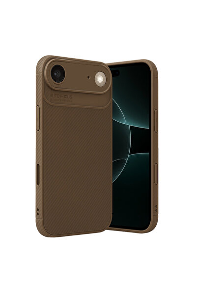 NewFace غطاء كربون آيفون 17 من أبل مع تركيز تلقائي - بني