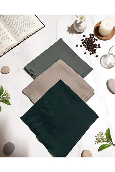 İHRA مجموعة أوشحة ميو كاز المكونة من 3 قطع - حزمة أوشحة بدون حاجة للكي