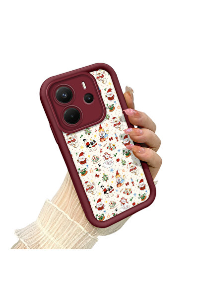 ucuc حافظة مضادة للسقوط من السيليكون باللون العنابي بنمط عيد الميلاد متوافقة ...