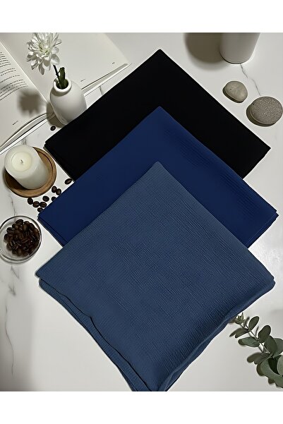 İHRA مجموعة أوشحة ميو كاز المكونة من 3 قطع - حزمة أوشحة بدون حاجة للكي