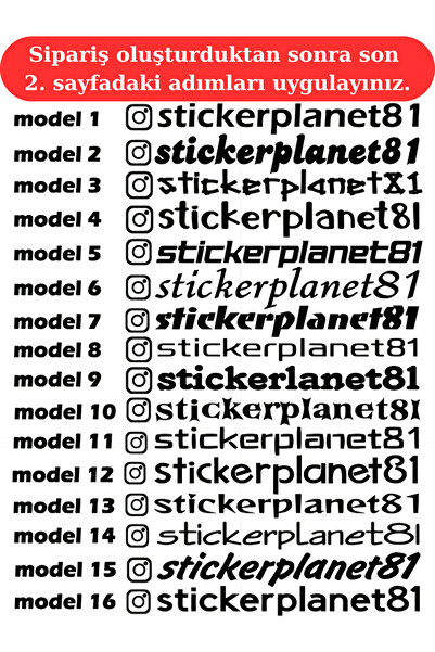 AlpiLeo (2 adet) İnstagram Kullanıcı Adı Sticker | Scooter Akülü Araba Motor | Kişiye Özel Oto & Cam Sticker