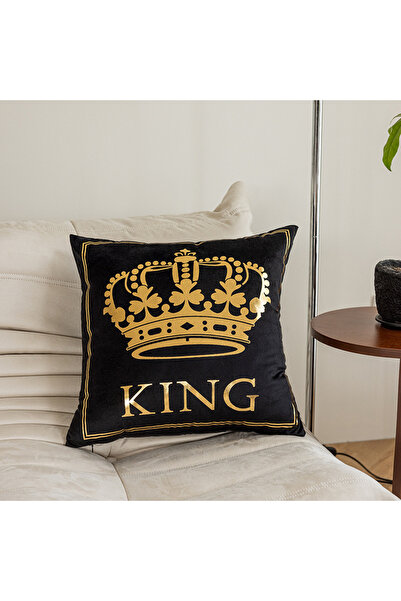 CozyhomeVIP Black & Gold KING Crown Throw Pillow Covers Set of 4 – Luxury Decorative Cushion Covers